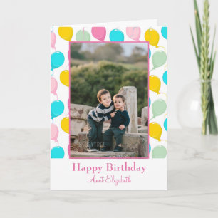 Happy birthday Aunt Balloons Photo Card
