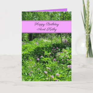 Happy Birthday Aunt Flowers and Stream Holiday Card