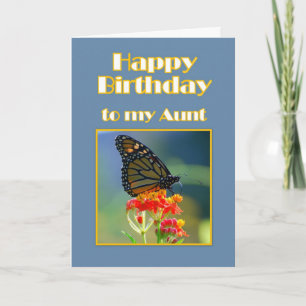 Happy Birthday Aunt Monarch Butterfly Card