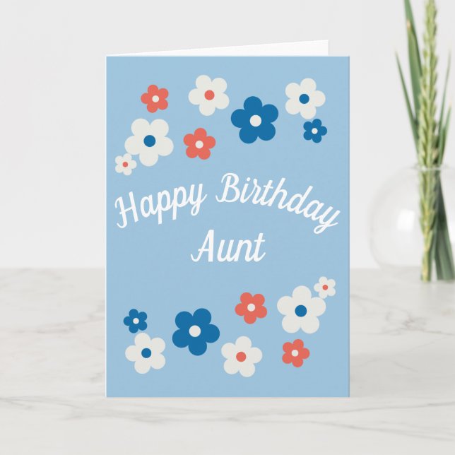 Happy Birthday Aunt- Pretty Floral Birthday Card (Front)