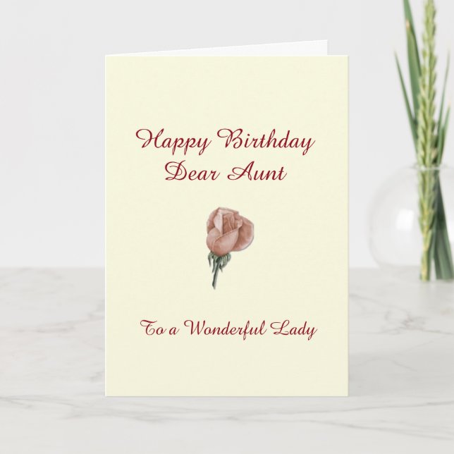 Happy Birthday Aunt - Rose Card (Front)