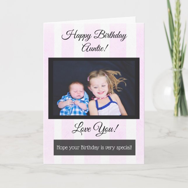 Happy Birthday Auntie Personalised Photo Card (Front)