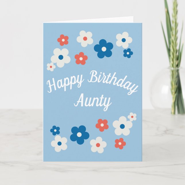 Happy Birthday Aunty- Pretty Floral Birthday Card (Front)