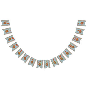 Happy Birthday Autumn Colours Male Turkey Blue Bunting