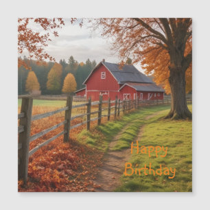 Happy Birthday Autumn Magnetic Card