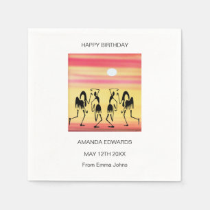 Happy Birthday Awesome Break Dance Napkin