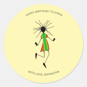 Happy Birthday, Awesome Dance Classic Round Sticker