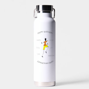Happy Birthday, Awesome Day Happiness Dance Water Bottle