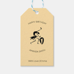 Happy Birthday Awesome silhouette dancer Gift Tags