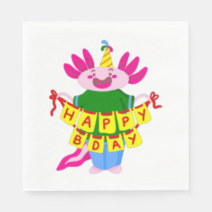 happy birthday Axolotl Napkin