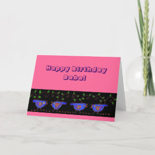 Happy Birthday Baba Ukrainian Birdies Card