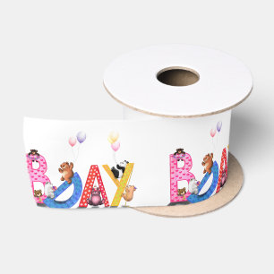 Happy Birthday - Baby Bears Party Celebration Fun Satin Ribbon