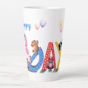 Happy Birthday - Baby Bears Party Celebration  Latte Mug