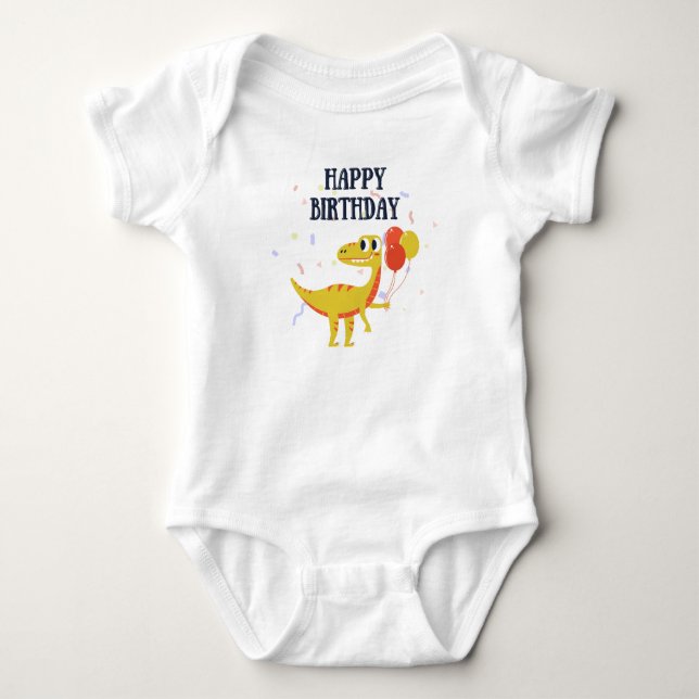 Happy birthday  baby bodysuit (Front)