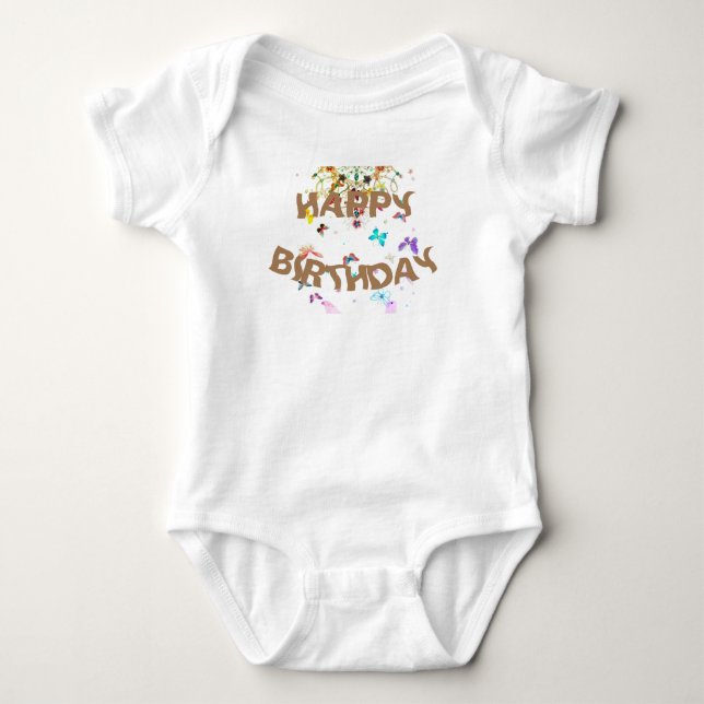 Happy Birthday Baby Bodysuit (Front)