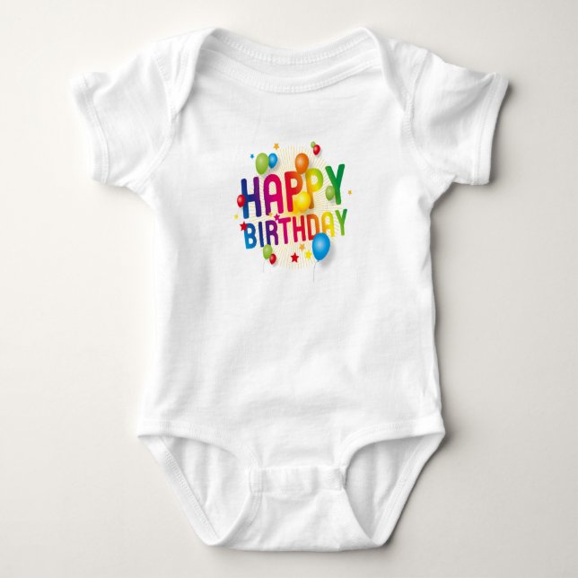 Happy Birthday  Baby Bodysuit (Front)
