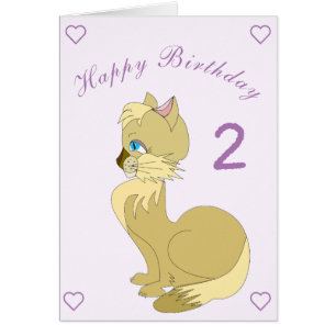 Happy Birthday Baby Card with Cat - Personalised