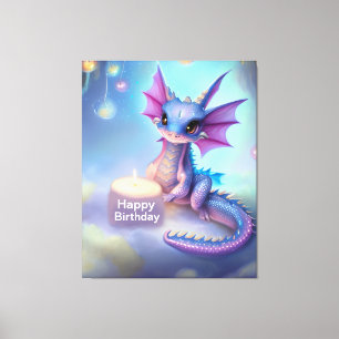 Happy Birthday Baby Dragon Canvas Print