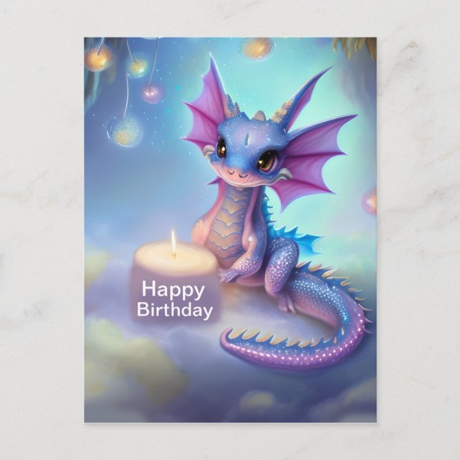 Happy Birthday Baby Dragon Postcard (Front)