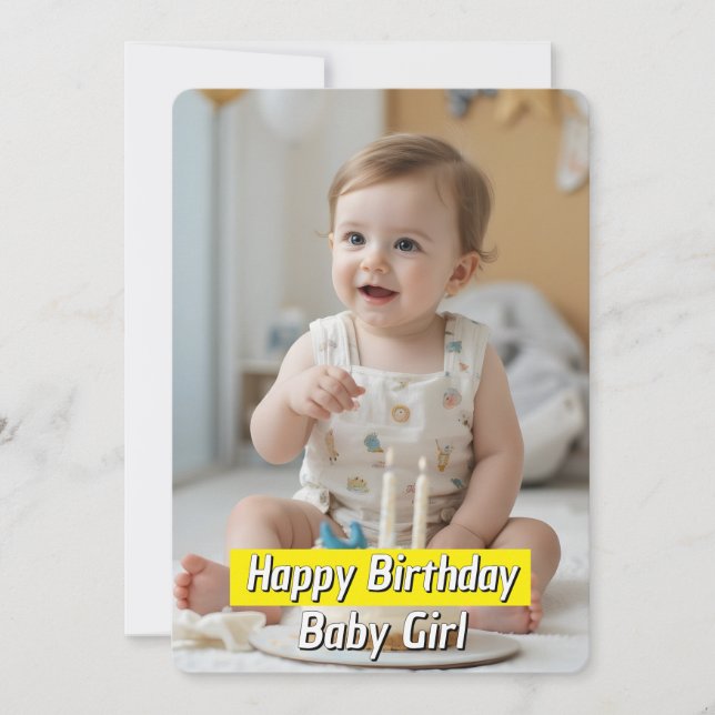 Happy Birthday Baby Girl – Downloadable Card (Front)