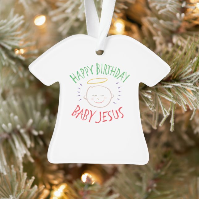Happy Birthday Baby Jesus - Christian Christmas Ornament (Tree)