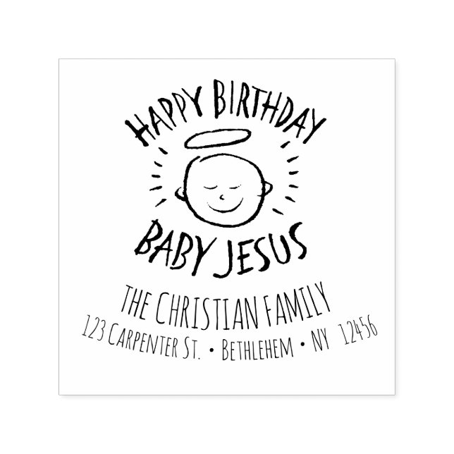 Happy Birthday Baby Jesus - Christian Christmas Self-inking Stamp (Design)