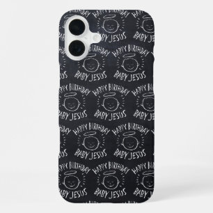 Happy Birthday Baby Jesus - Christmas Chalkboard iPhone 16 Plus Case