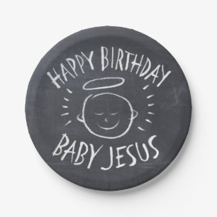 Happy Birthday Baby Jesus Christmas Christian      Paper Plate