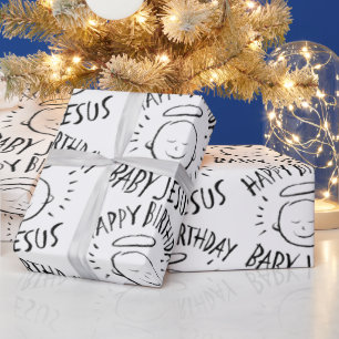 Happy Birthday Baby Jesus - Christmas Christian Wrapping Paper