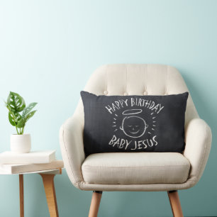 Happy Birthday Baby Jesus Fun Christmas Christian Lumbar Cushion
