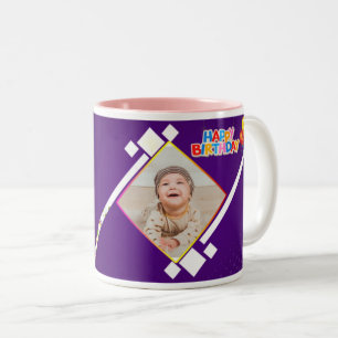 Happy Birthday Baby Kids Picture Two-Tone Coffee Mug