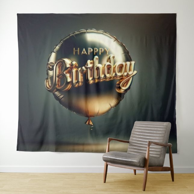 Happy Birthday Backdrop Tapestry (In Situ (Horizontal))