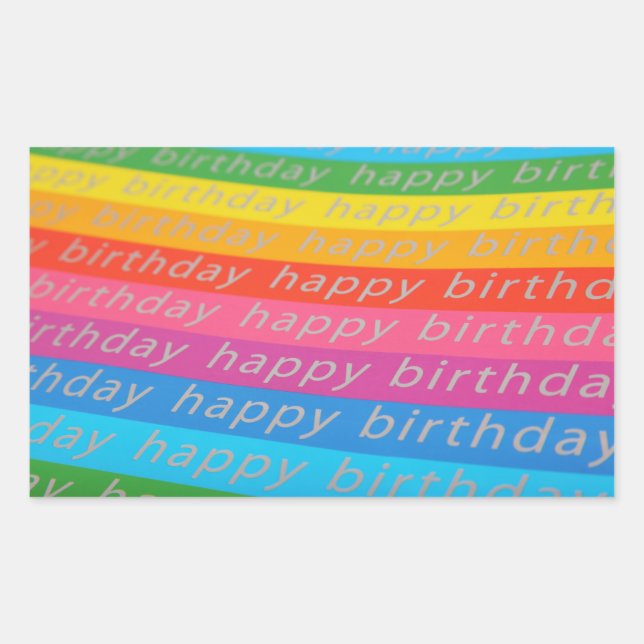 Happy Birthday Background Rectangular Sticker (Front)