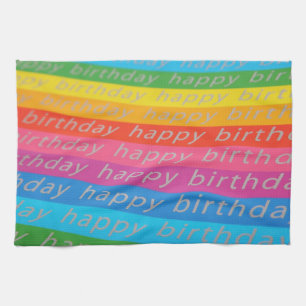 Happy Birthday Background Tea Towel