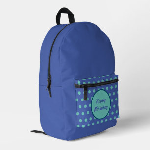 Happy Birthday Backpack (Denim Blue & Aqua)