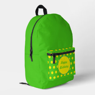 Happy Birthday Backpack (Neon Green & Neon Yellow)