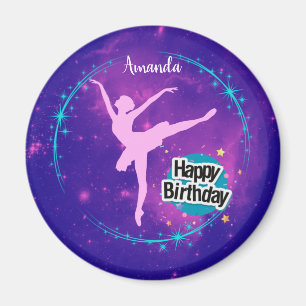 Happy Birthday Ballerina Galaxy Personalised    Magnet