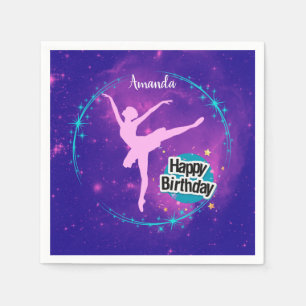 Happy Birthday Ballerina Galaxy Personalised Napkin