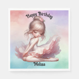 Happy Birthday Ballerina  Napkin