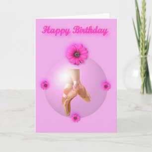 Happy Birthday Ballet Ballerina Dancer Ballet shoe Card