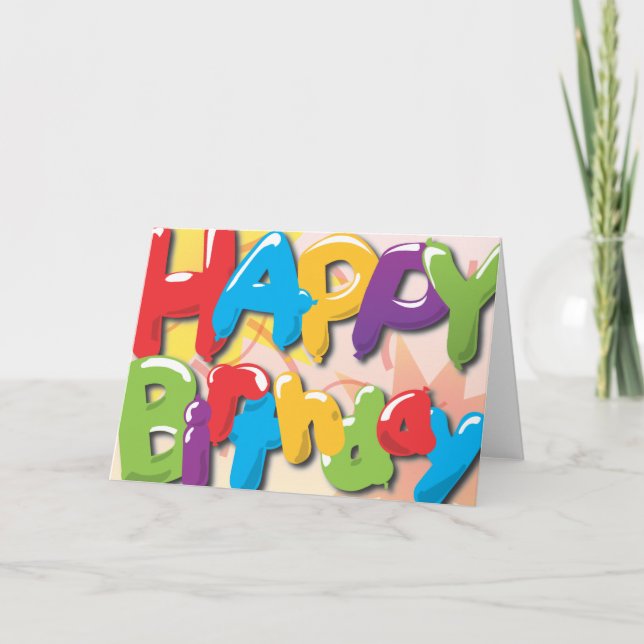 Happy Birthday Ballons Card (Front)