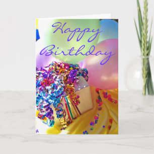 Happy Birthday Balloon and Confetti Card