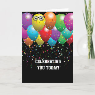 Happy Birthday Balloon Bunch and confetti Card