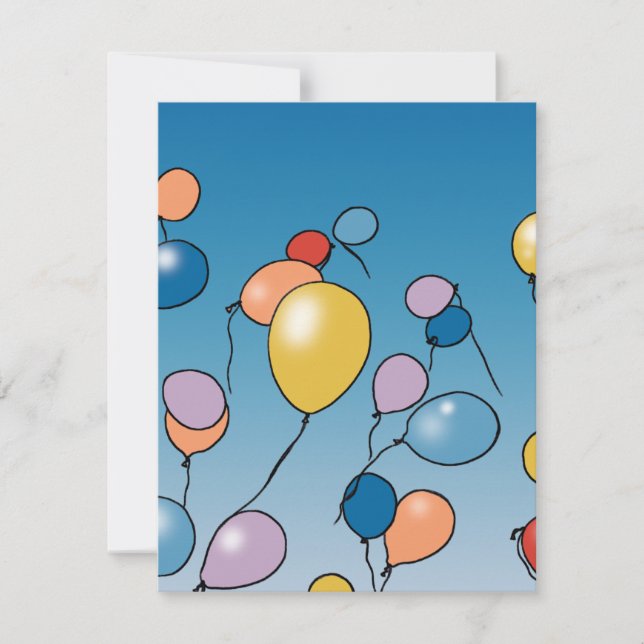 Happy Birthday Balloon Celebration Card (Front)