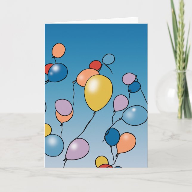 Happy Birthday Balloon Celebration Card (Front)