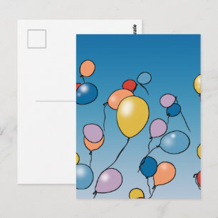 Happy Birthday Balloon Celebration Postcard