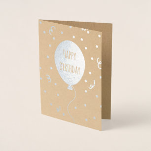 Happy Birthday Balloon & Confetti Foil Card