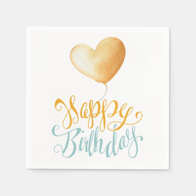 Happy Birthday Balloon Napkin (Front)