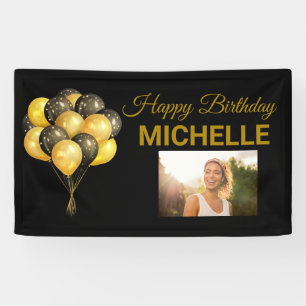 Happy Birthday Balloon Photo Any Year Custom Banner