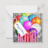Happy Birthday Balloons and Candles high def. Note